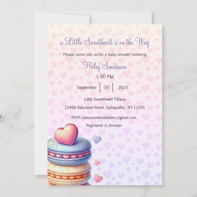 Invitación de una pequeña querida en camino (Anverso)