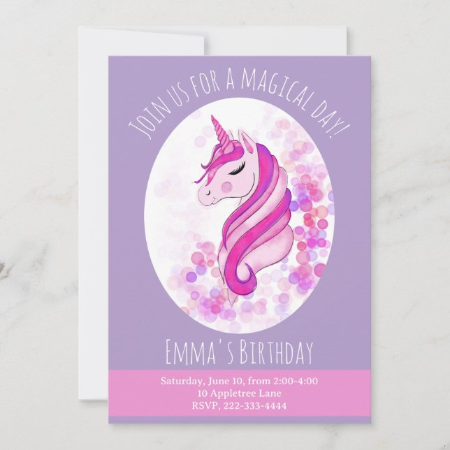 Invitación de Unicornio (Anverso)