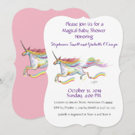 Invitación de unicornio a Baby Shower Personalizad