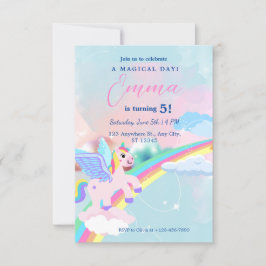 Invitación de unicornio a un niño