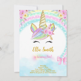 Invitación de Unicornio Floral