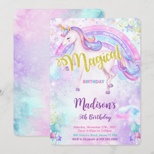 Invitación de Unicornio Mágico