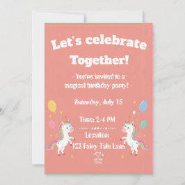 Invitación de Unicornio Mágico Adorable