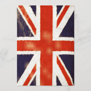 Invitación de Union Jack del vintage (vertical)