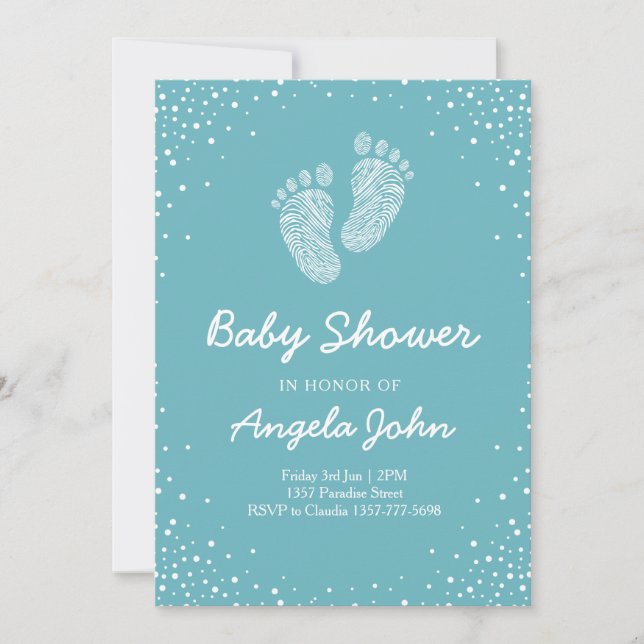 Invitación de unisex para ducha de bebé (Anverso)