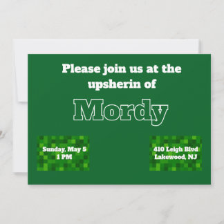 invitación de upsherin verde