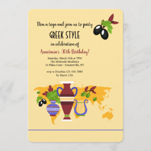 Invitación de urnas griegas