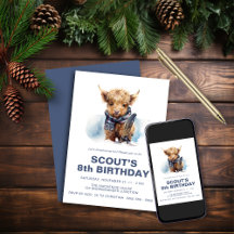 Invitación de Vaca de las Tierras Altas de Snowboa