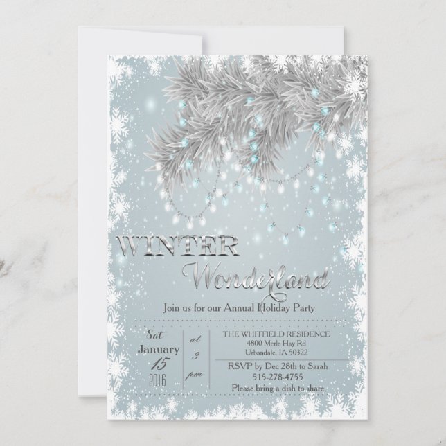 Invitación de vacaciones a Navidades de Winter Won (Anverso)