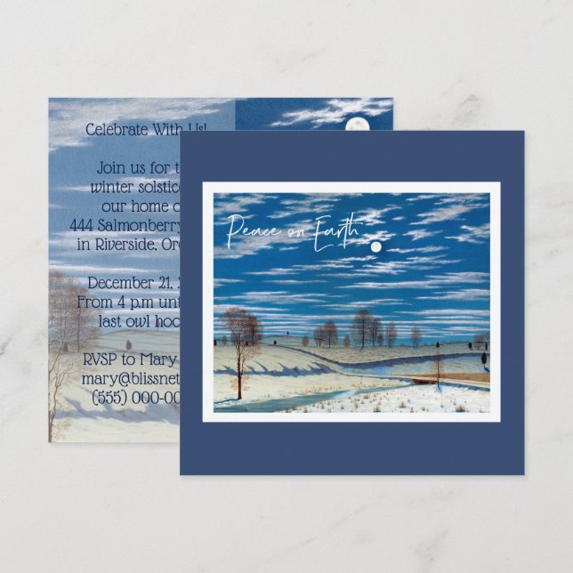 Invitación de vacaciones al solsticio de invierno  (Anverso / Reverso)