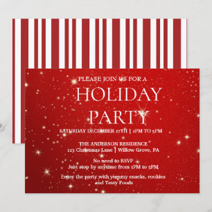 Invitación de vacaciones con adornos de Navidad