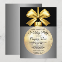 Invitación de vacaciones con ornamento de oro