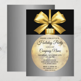 Invitación de vacaciones con ornamento de oro