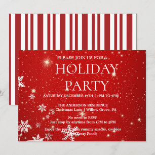 Invitación de vacaciones con ornamentos de Navidad