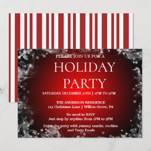 Invitación de vacaciones con ornamentos de Navidad