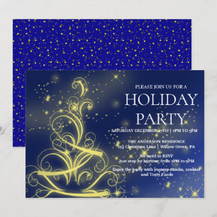 Invitación de vacaciones con ornamentos de Navidad