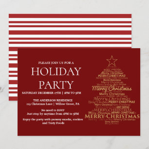 Invitación de vacaciones con ornamentos de Navidad