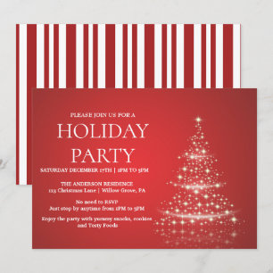 Invitación de vacaciones con ornamentos de Navidad