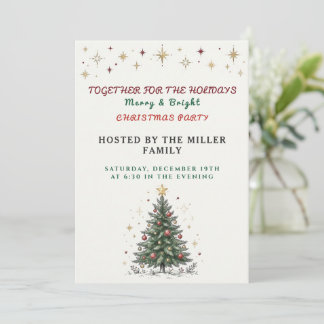 Invitación de vacaciones de árbol de Navidad vinta