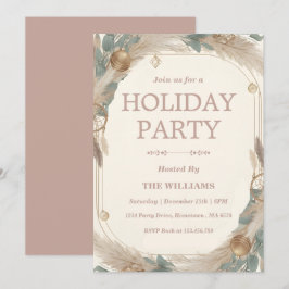 Invitación de vacaciones de Boho Pampas Grass y Dr