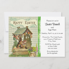 Invitación de vacaciones de brunch de Pascua vinta