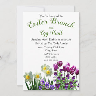 Invitación de vacaciones de Brunch de Pascua y caz