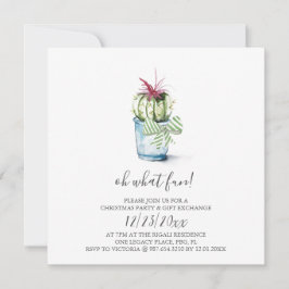 Invitación de vacaciones de Cactus de color de agu