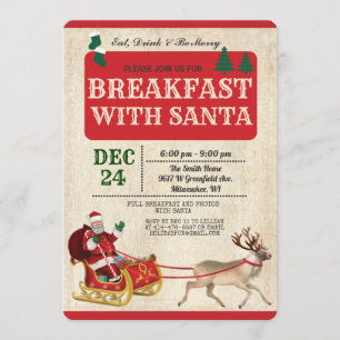 Invitación de vacaciones de desayuno vintage con S