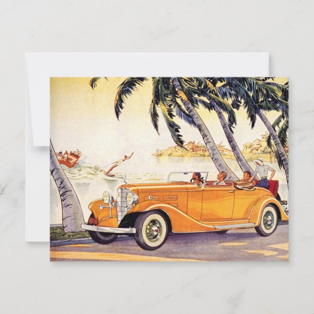 Invitación de vacaciones de familia de coches conv (Anverso)