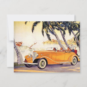Invitación de vacaciones de familia de coches conv