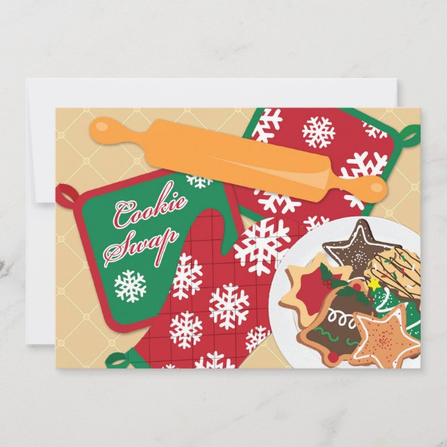 Invitación de vacaciones de intercambio de cookies (Anverso)