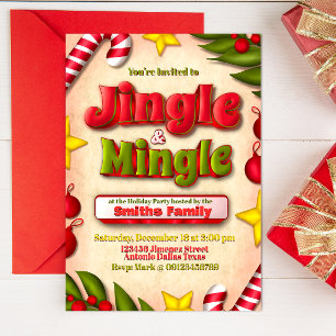 Invitación de vacaciones de jingle y mingle
