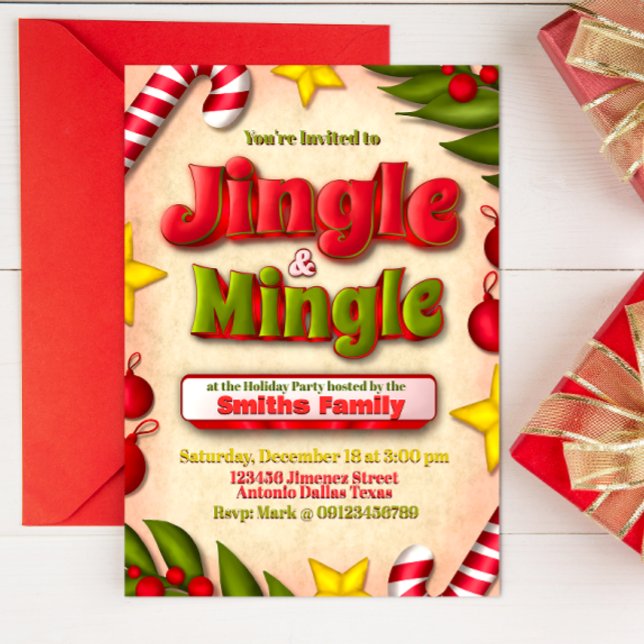 Invitación de vacaciones de jingle y mingle (Subido por el creador)