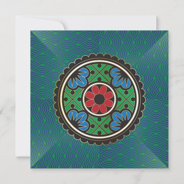 Invitación de vacaciones de Mah Jongg/Tarjeta plan (Anverso)