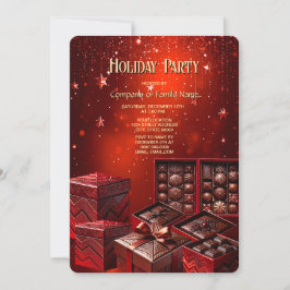 Invitación de vacaciones de Navidad con dulces de