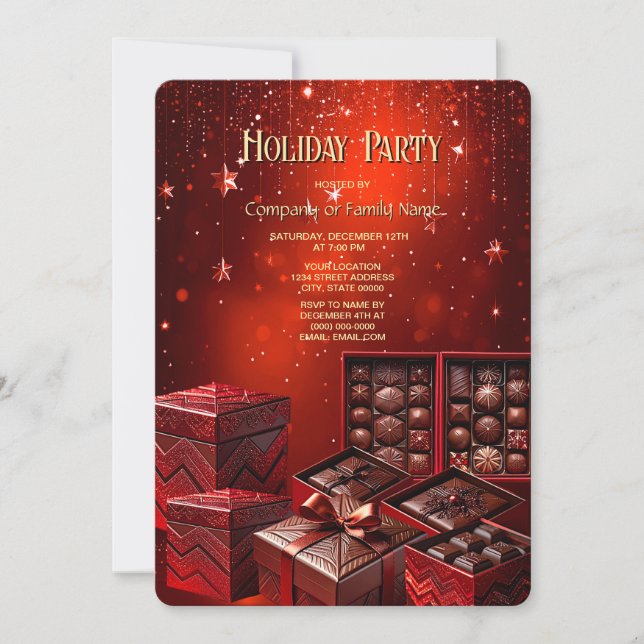 Invitación de vacaciones de Navidad con dulces de  (Anverso)