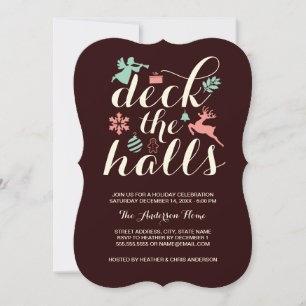 Invitación de vacaciones de Navidad Deck The Halls