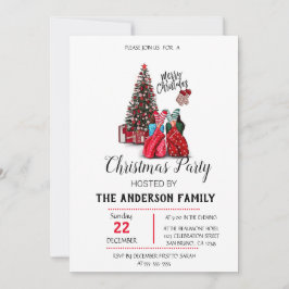 Invitación de vacaciones de Navidad vintage