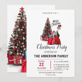 Invitación de vacaciones de Navidad vintage