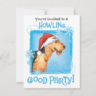Invitación de vacaciones de navidades Airedale