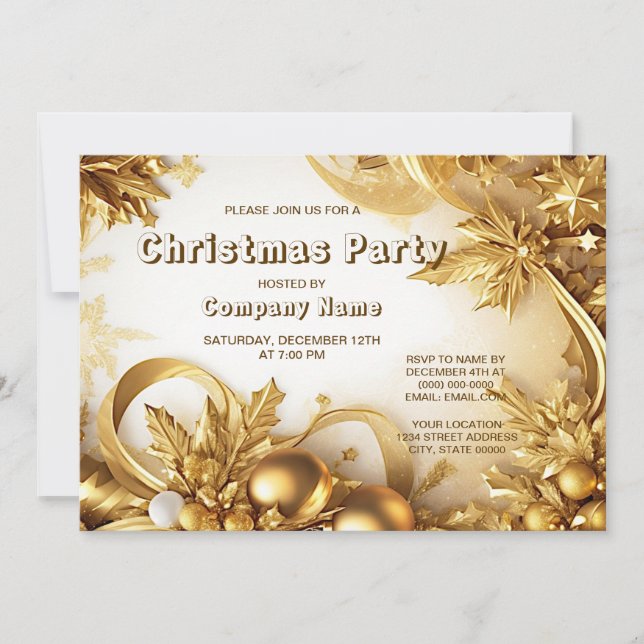 Invitación de vacaciones de Navidades de Golden Le (Anverso)