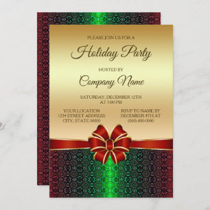 Invitación de vacaciones de oro de la cinta roja F