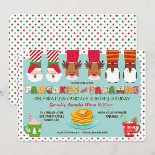 Invitación de vacaciones de pancakes y pijamas