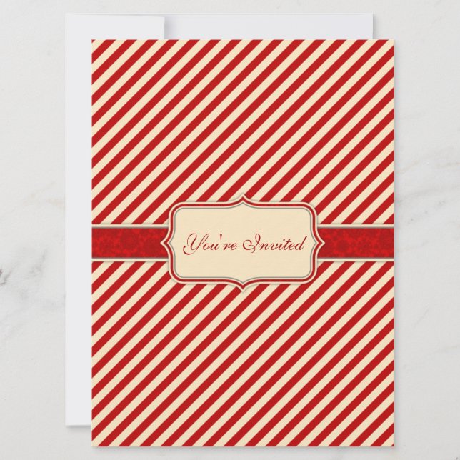 Invitación de vacaciones en Red & Crème (Anverso)