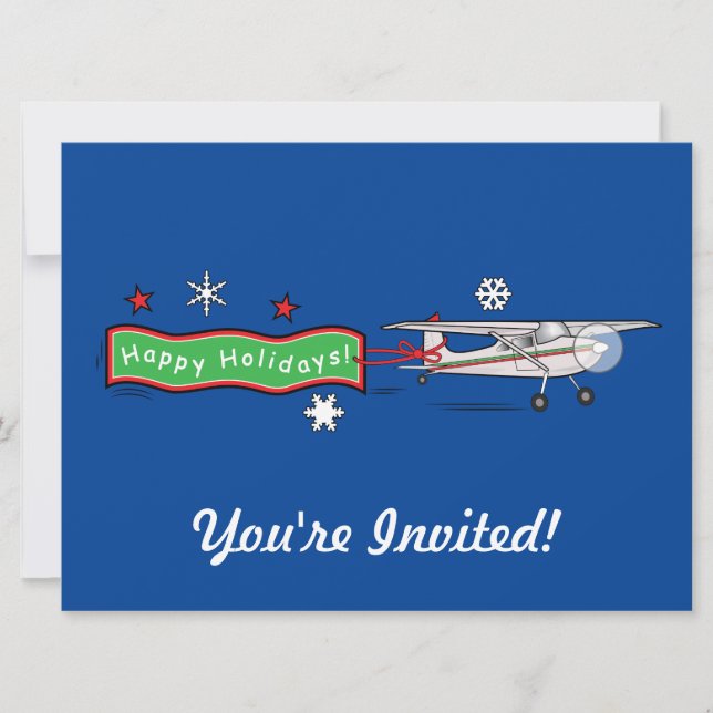 Invitación de vacaciones felices de avión (Anverso)