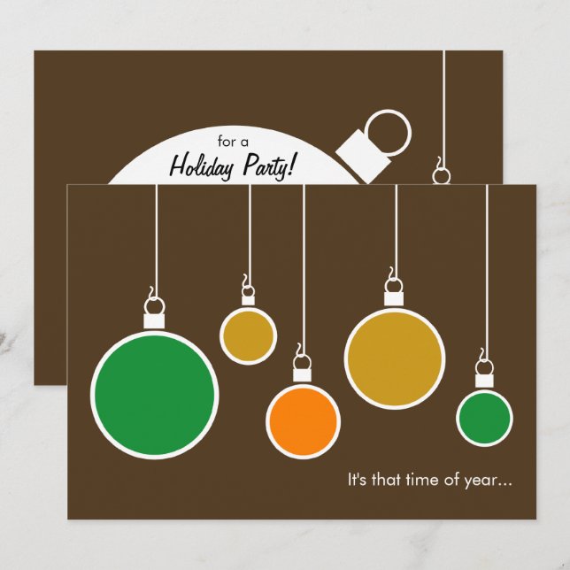 Invitación de vacaciones moderna - Marrón chocolat (Anverso / Reverso)