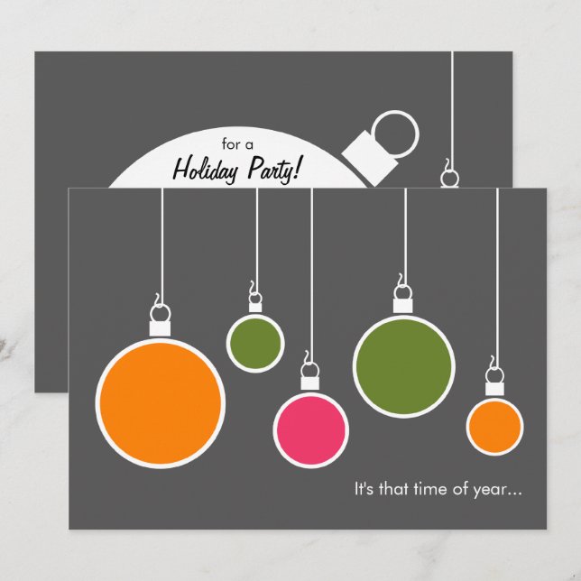 Invitación de vacaciones modernas - gris oscuro (Anverso / Reverso)