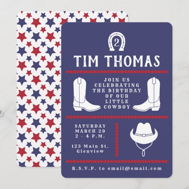 Invitación de Vaquero (Anverso / Reverso)