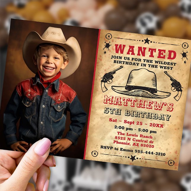 Invitación de vaqueros con foto, cumpleaños occide (Subido por el creador)