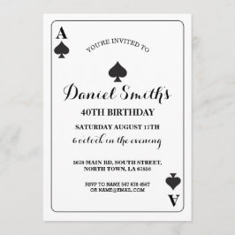 Invitación de Vegas del as del cumpleaños del